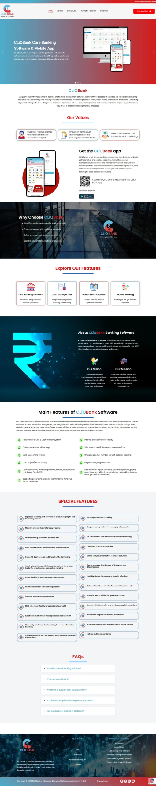 full screen cliqbank website